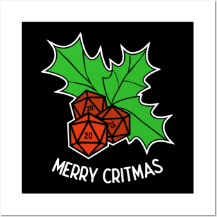 Merry Critmas RPG Holly Dice Tabletop Gamer Posters and Art